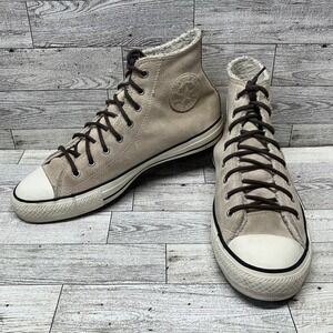 Converse Chuck Taylor All Star 566564C Light Bisque Suede Sherpa Women Size 9.5